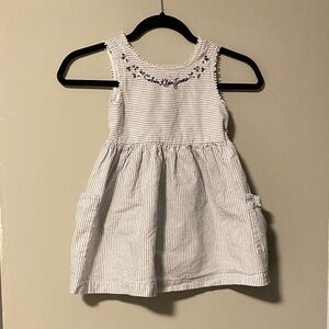 Calvin Klein Jeans Kids Dress in White and Black Stripes